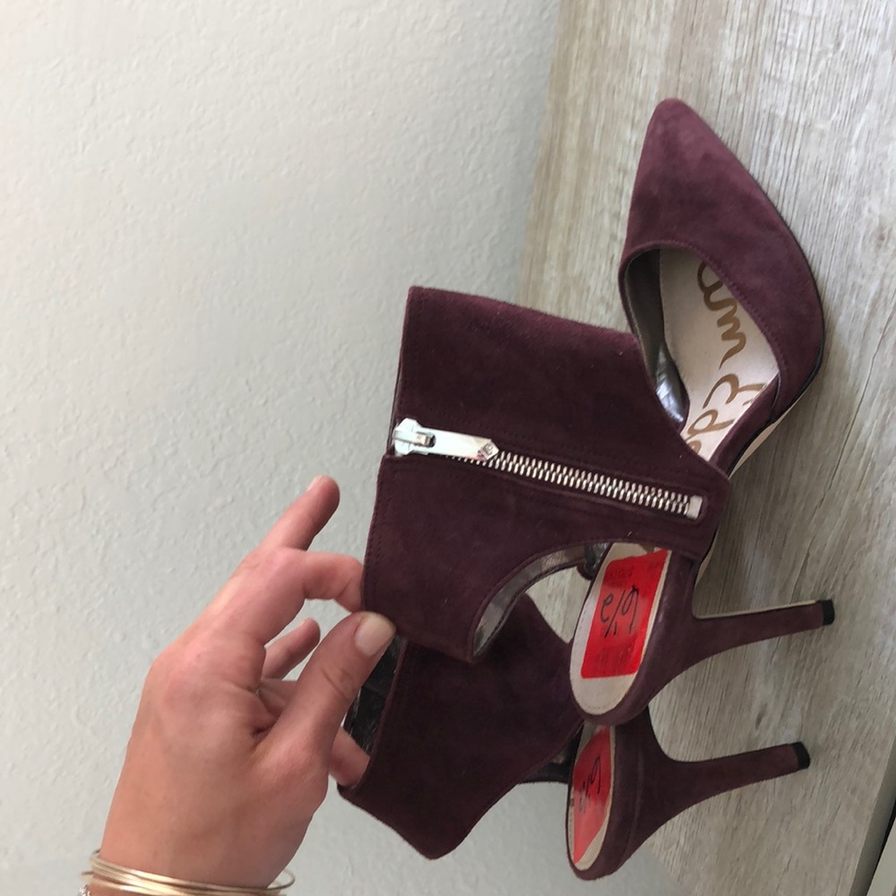 Sam Edelman burgundy suede heels